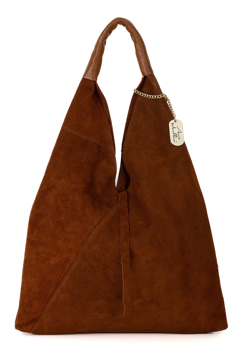 Geanta hobo din piele intoarsa