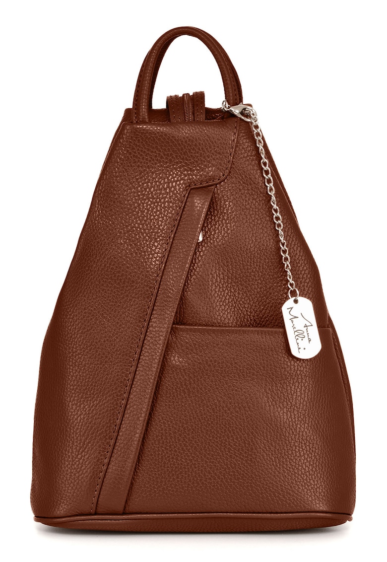 Rucsac din piele cu barete cu fermoar