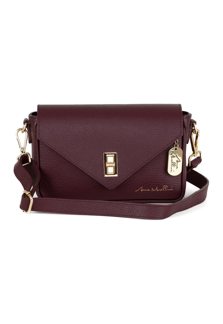 Geanta crossbody din piele cu sistem metalic