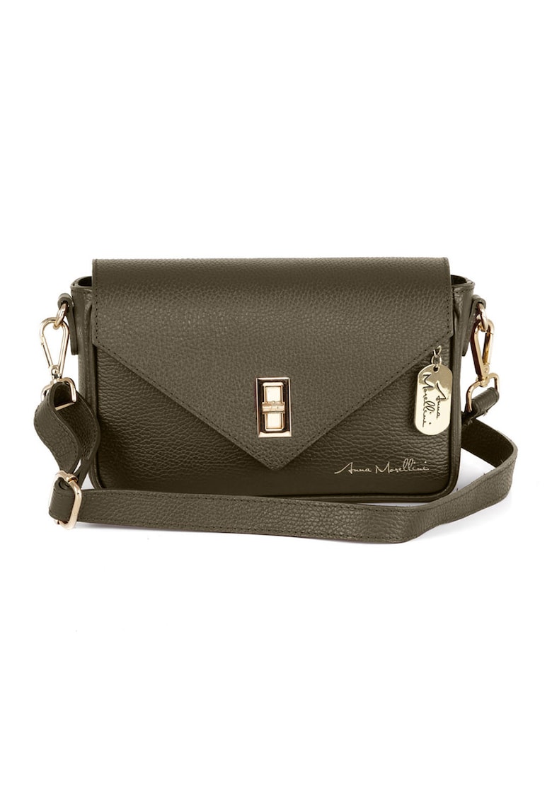 Geanta crossbody din piele cu sistem metalic