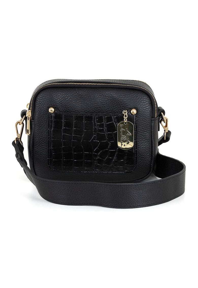 Geanta crossbody de piele cu fermoar