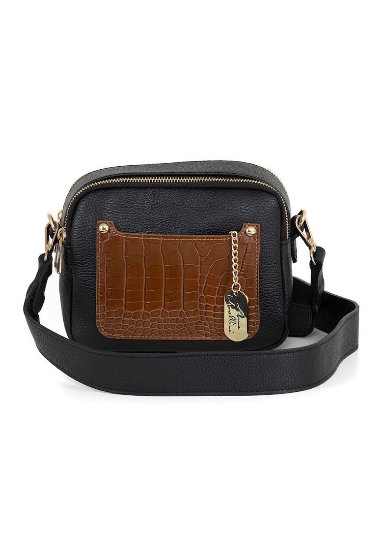 Geanta crossbody de piele cu fermoar