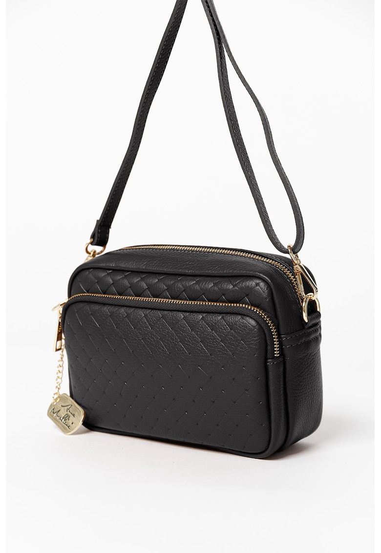 Anna Morellini Geanta crossbody de piele Tabita - Negru