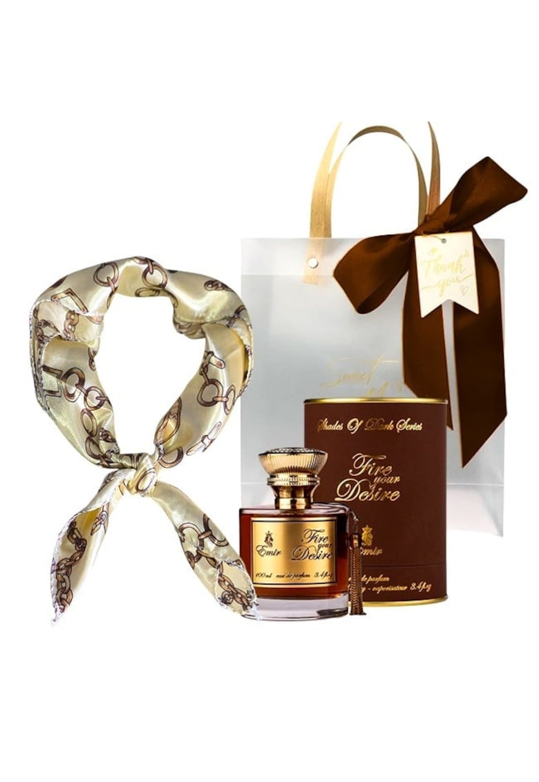 Set cadou Fire Your Desire Emir  Apa de Parfum - Unisex - 100 ml + esarfa satinata