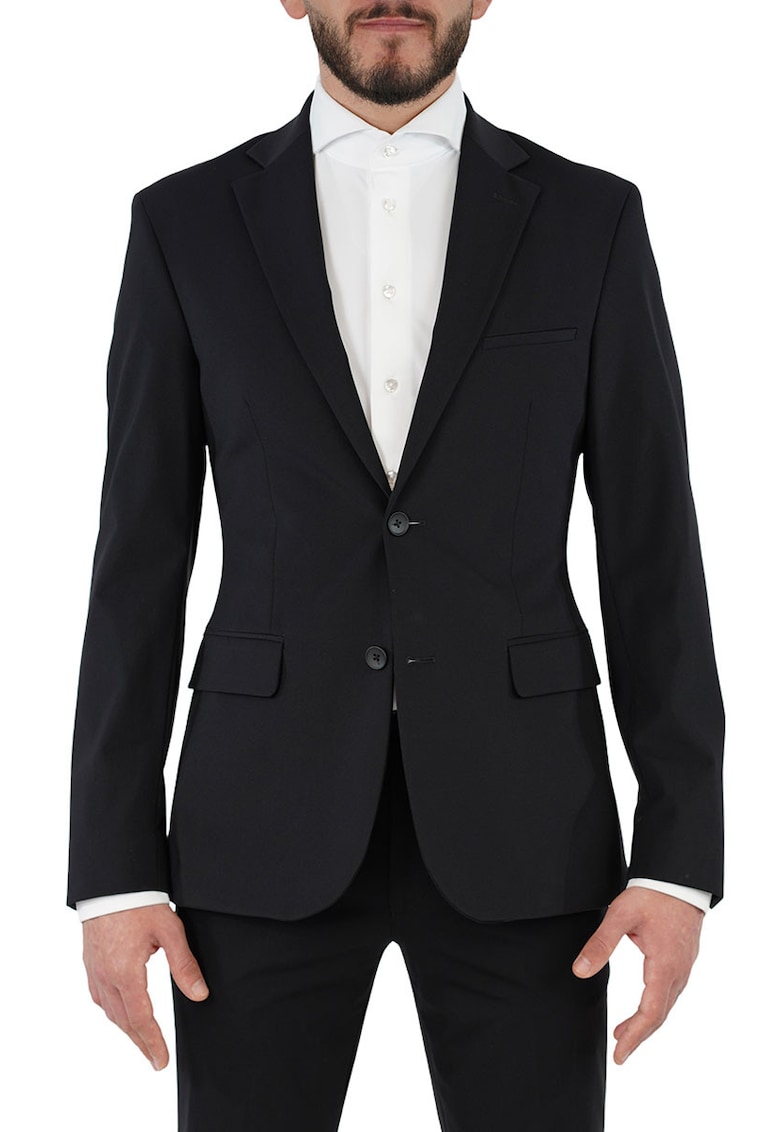 IOS BY MAICA - Sacou strech din material ce nu se sifoneaza - Negru