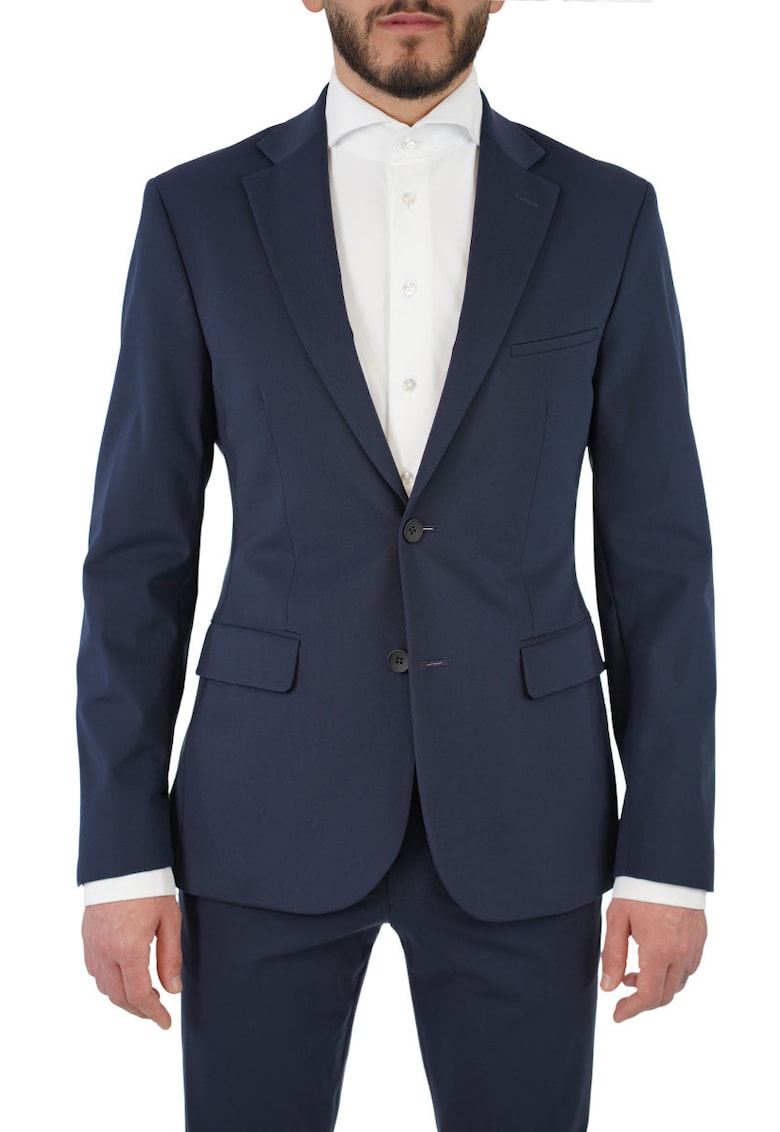 IOS BY MAICA - Sacou strech din material ce nu se sifoneaza - Albastru