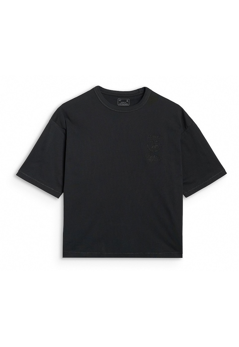 Tricou femei oversize - bumbac - negru - Negru