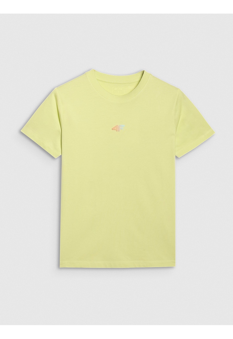 Tricou oversize femei galben pal bumbac - Galben pal