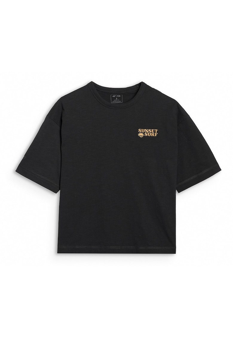Tricou Femei Oversize - Negru - Bumbac 100 - Negru