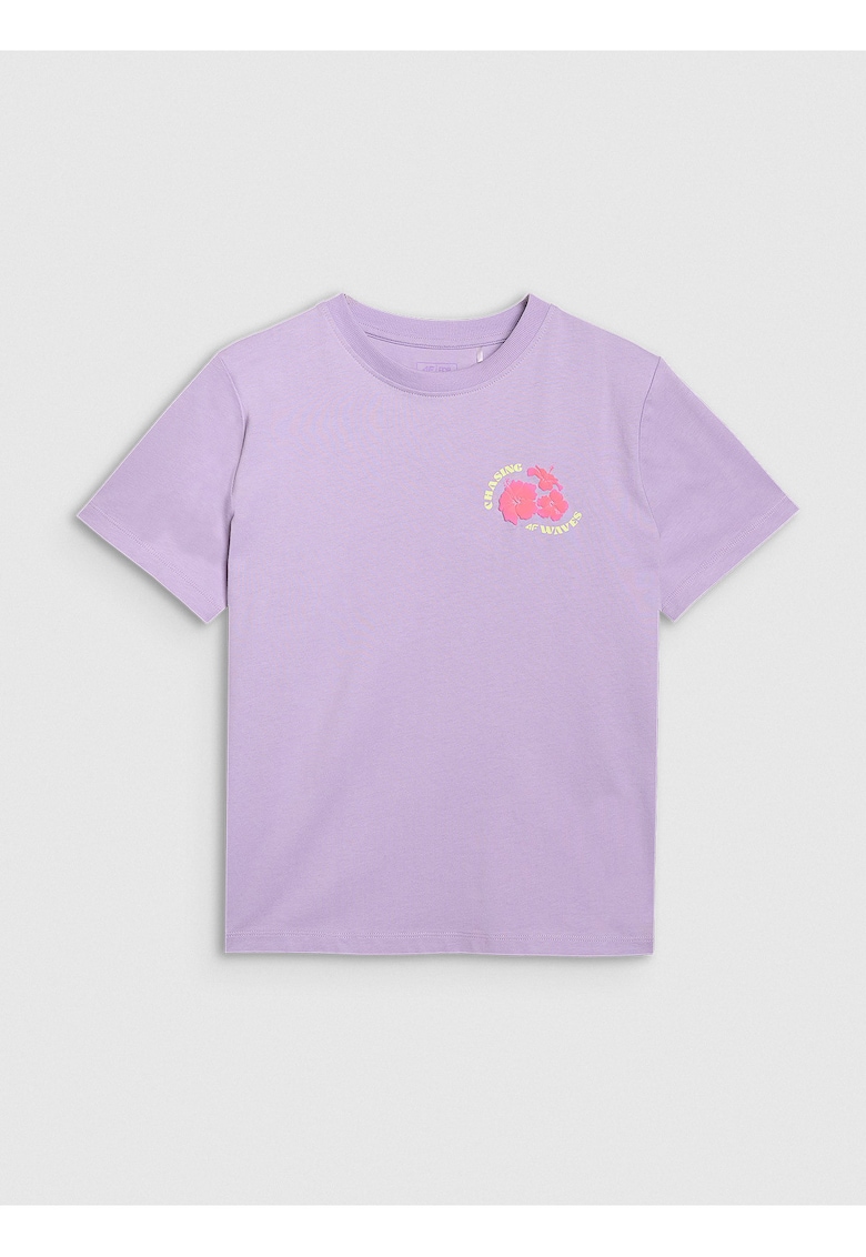 Tricou Oversize Femei Hawaiian - Bumbac Violet Deschis