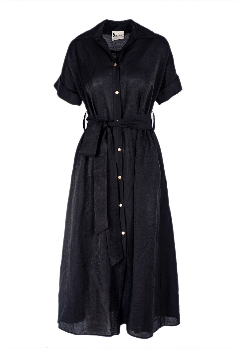 Rochie camasa midi cu buzunare si cordon Rochie camasa midi cu buzunare si cordon