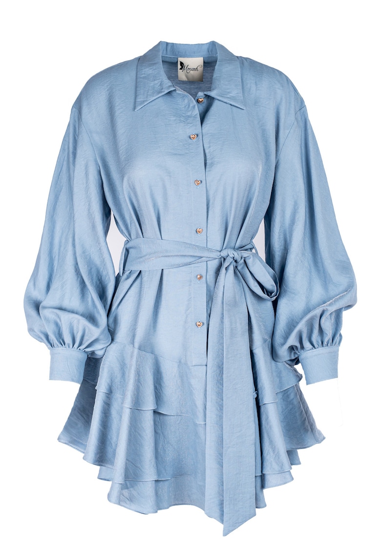 Rochie scurta cu volane din in