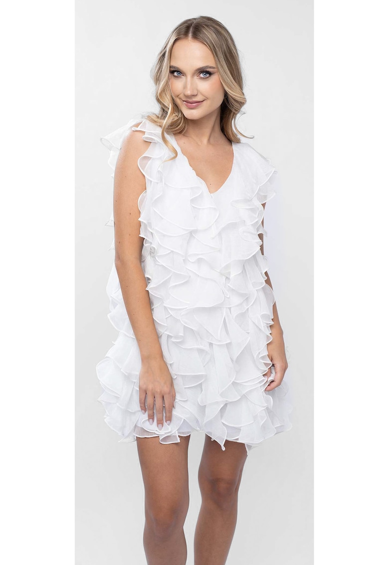 Rochie scurta cu volane si spate decupat