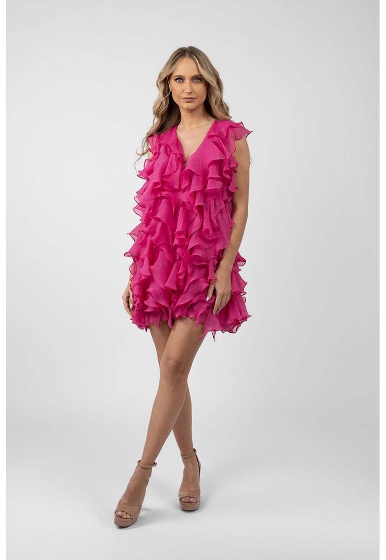 Rochie scurta cu volane si spate decupat