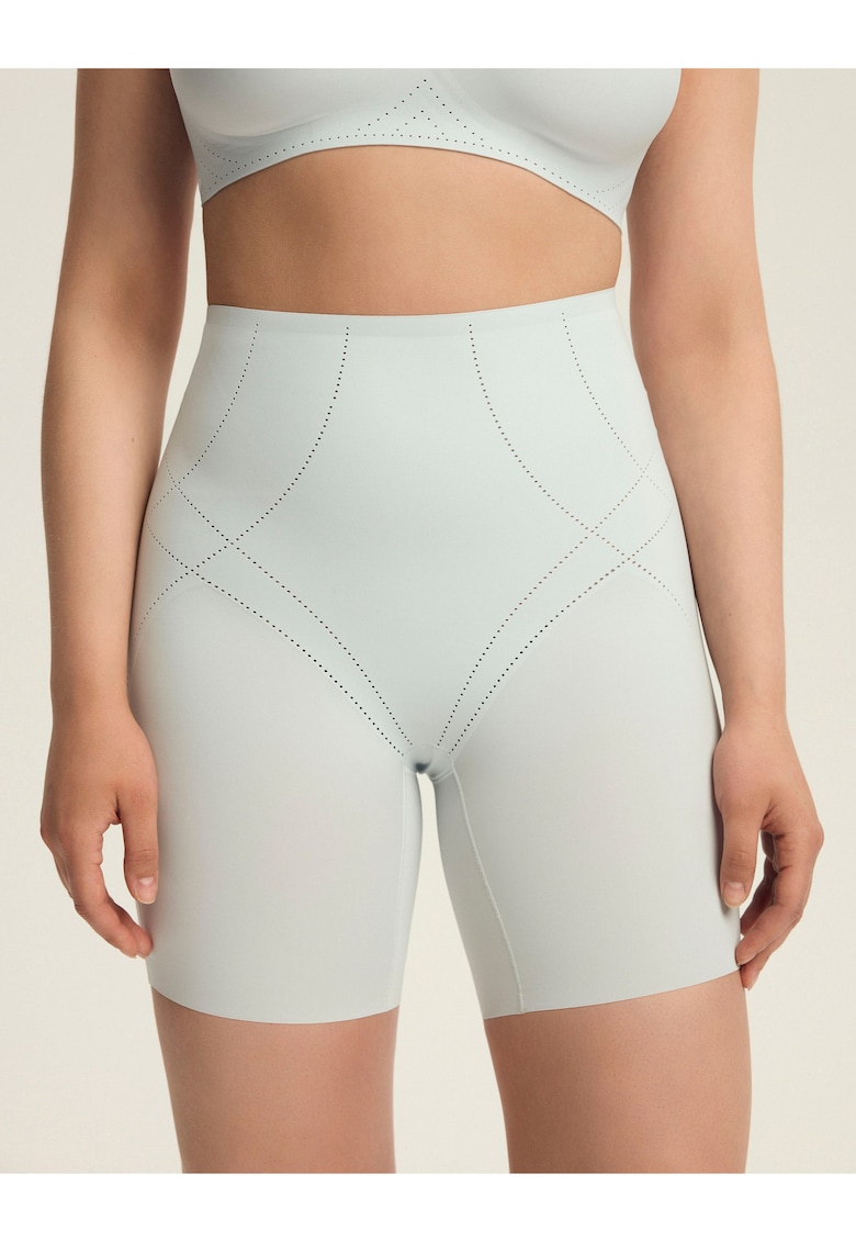 Chiloti modelatori - sorturi cu talie inalta - Albastru-deschis - Sleeky