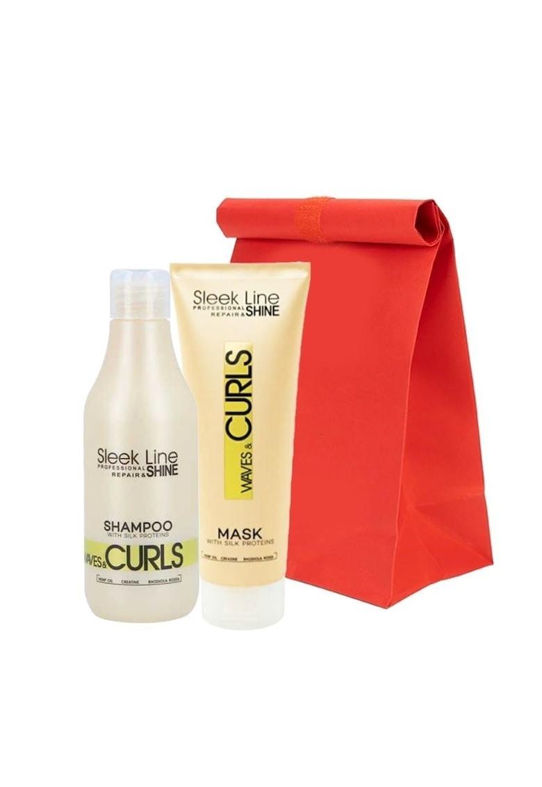 Set Waves & Curls – Sampon - 300 ml si Masca cu proteine din matase - 250 ml