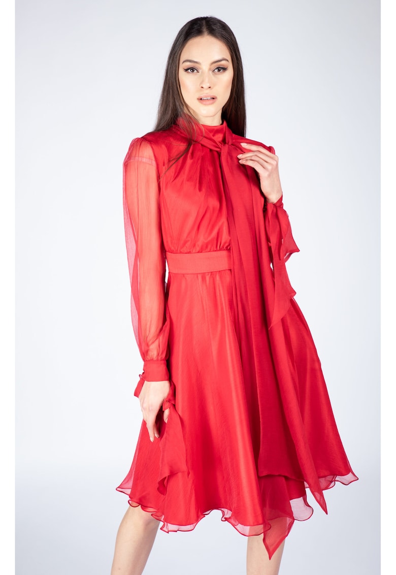 Rochie matase cu esarfe