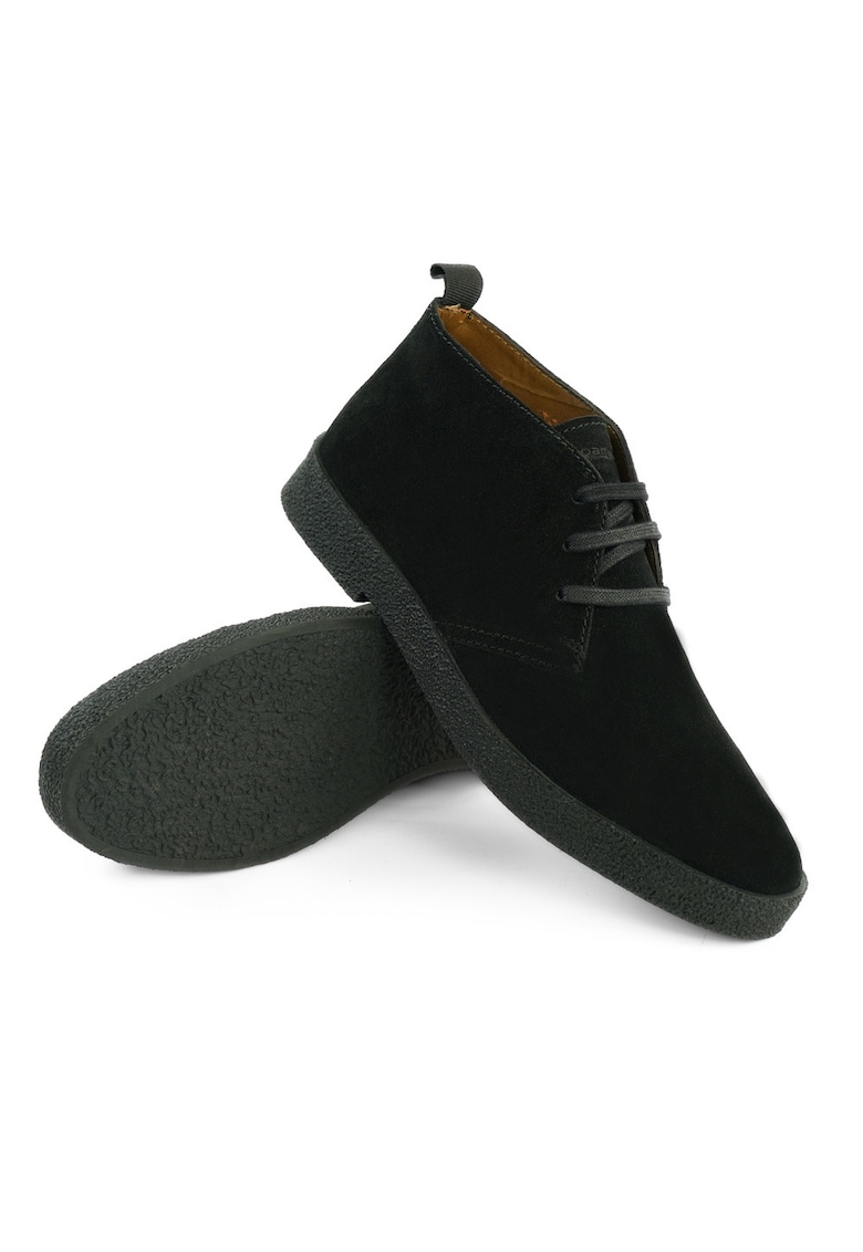 Solier Ghete barbati Chukka piele naturala intoarsa negru - Negru