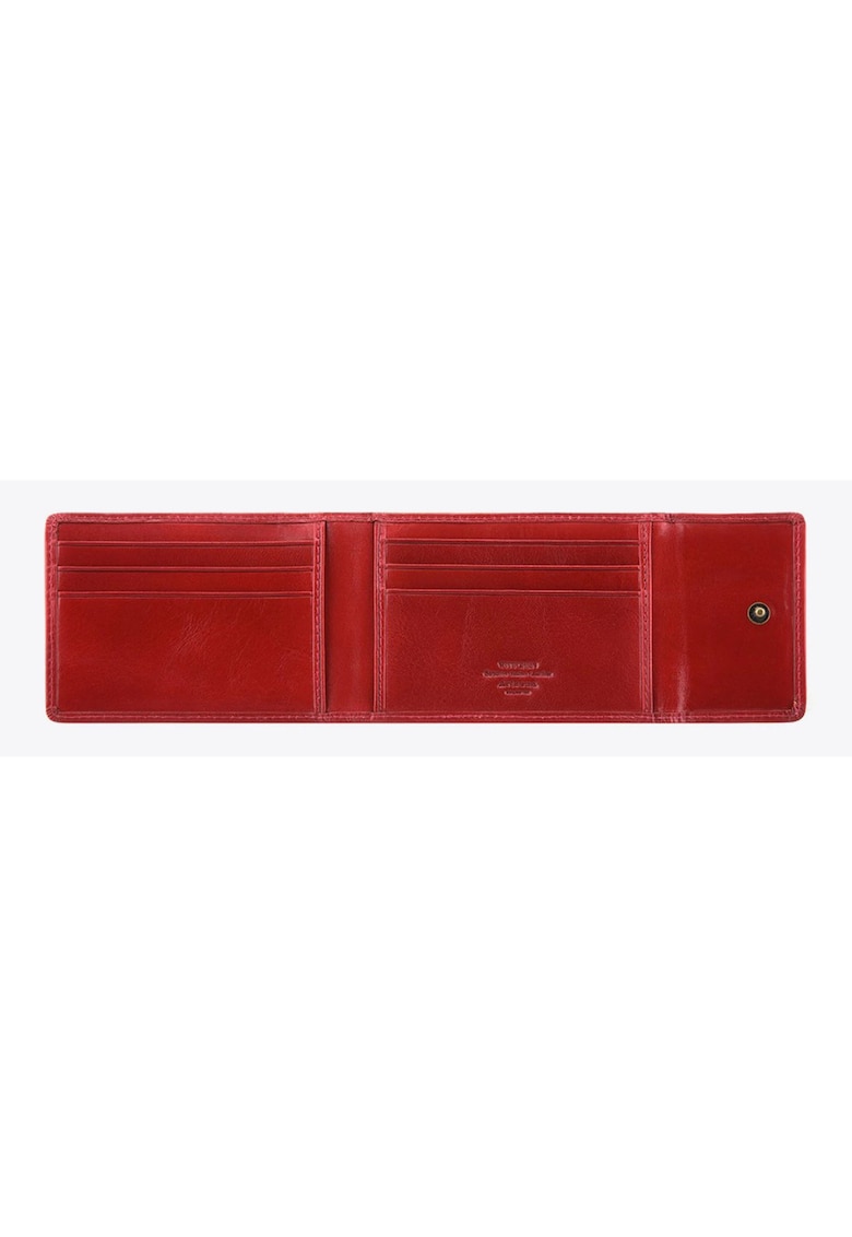 Etui pentru carduri - Arizona - 2 compartimente - 6 locuri pentru carduri - rosu - 11x8cm
