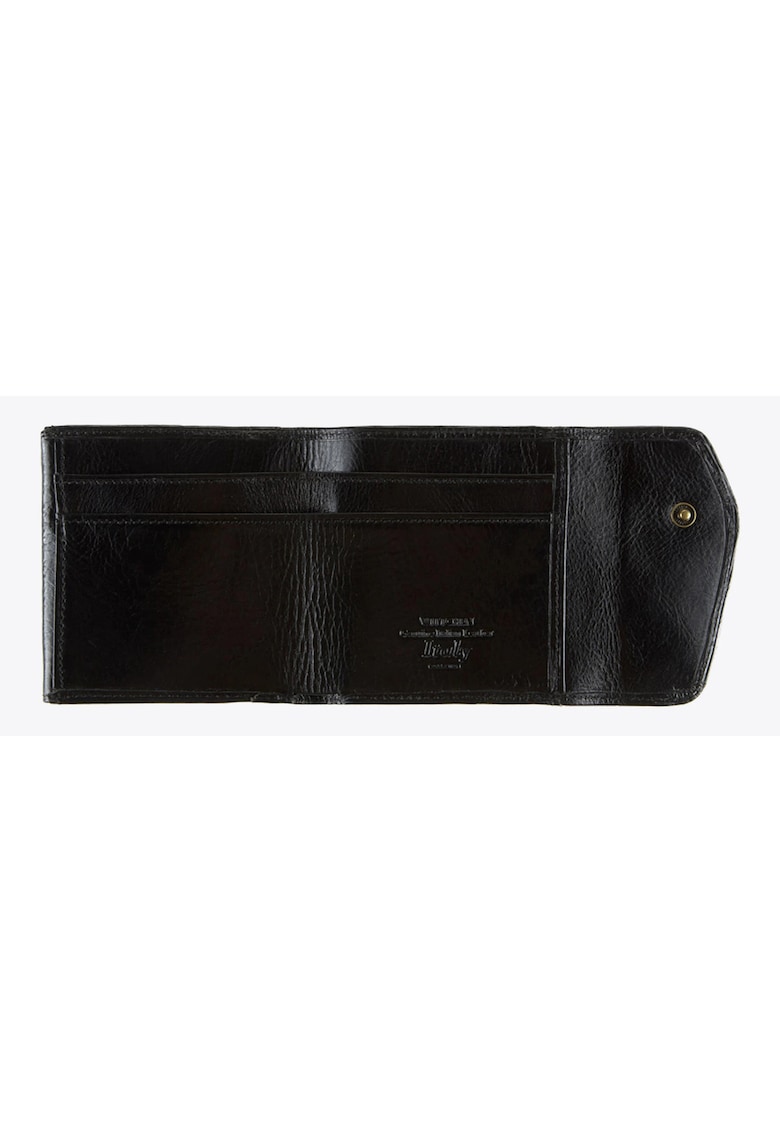 Portofel barbati din piele naturala - compact - 9x9cm - negru
