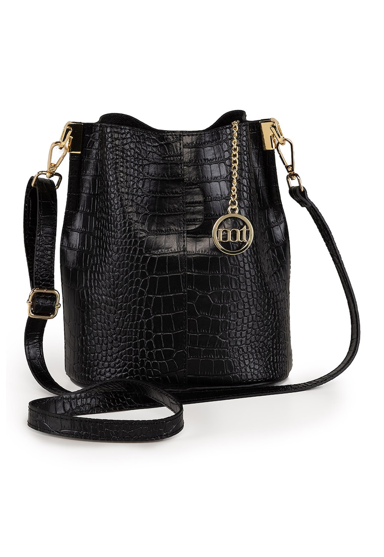 Geanta bucket cu model piele de reptila