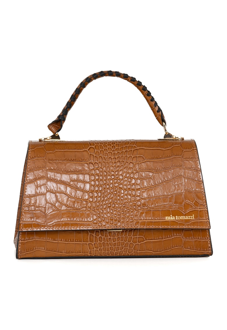 Geanta de piele cu maner si clapa