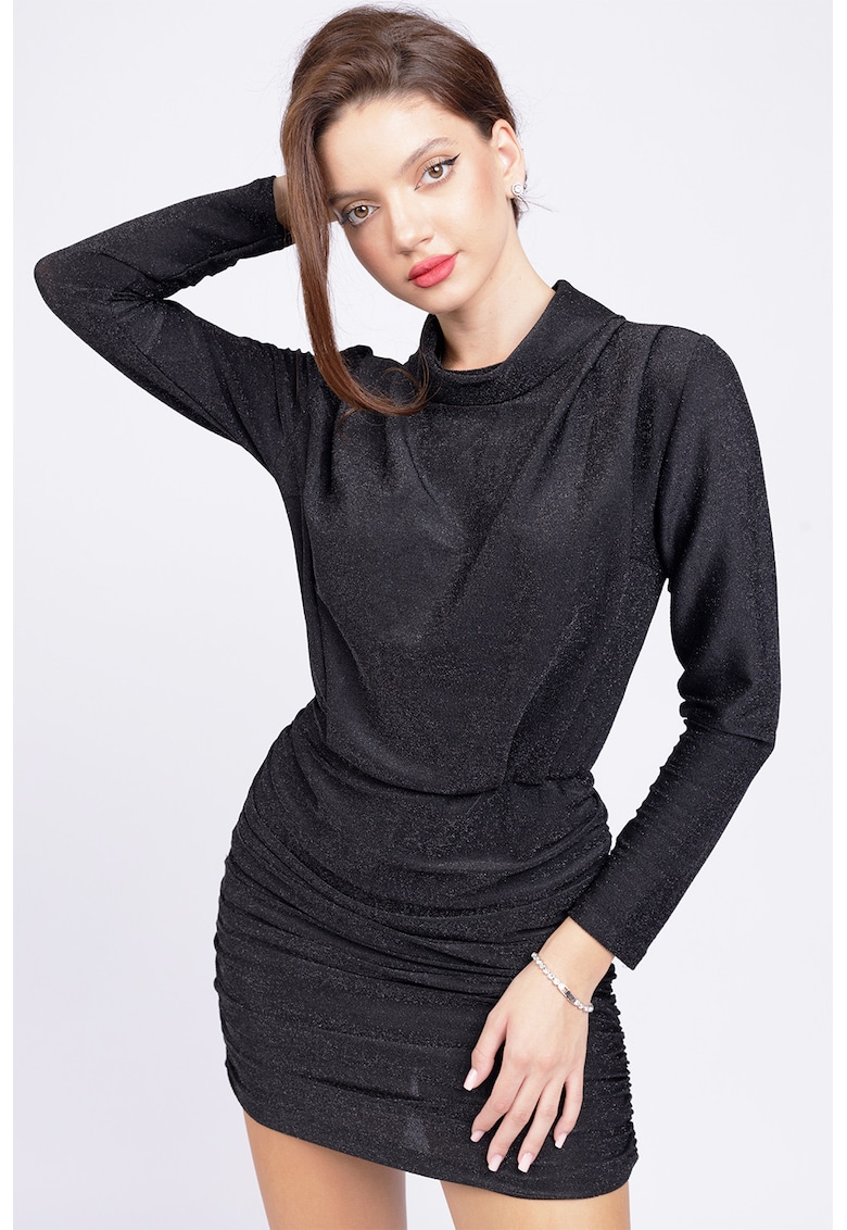 Rochie mini din lurex cu fronseuri