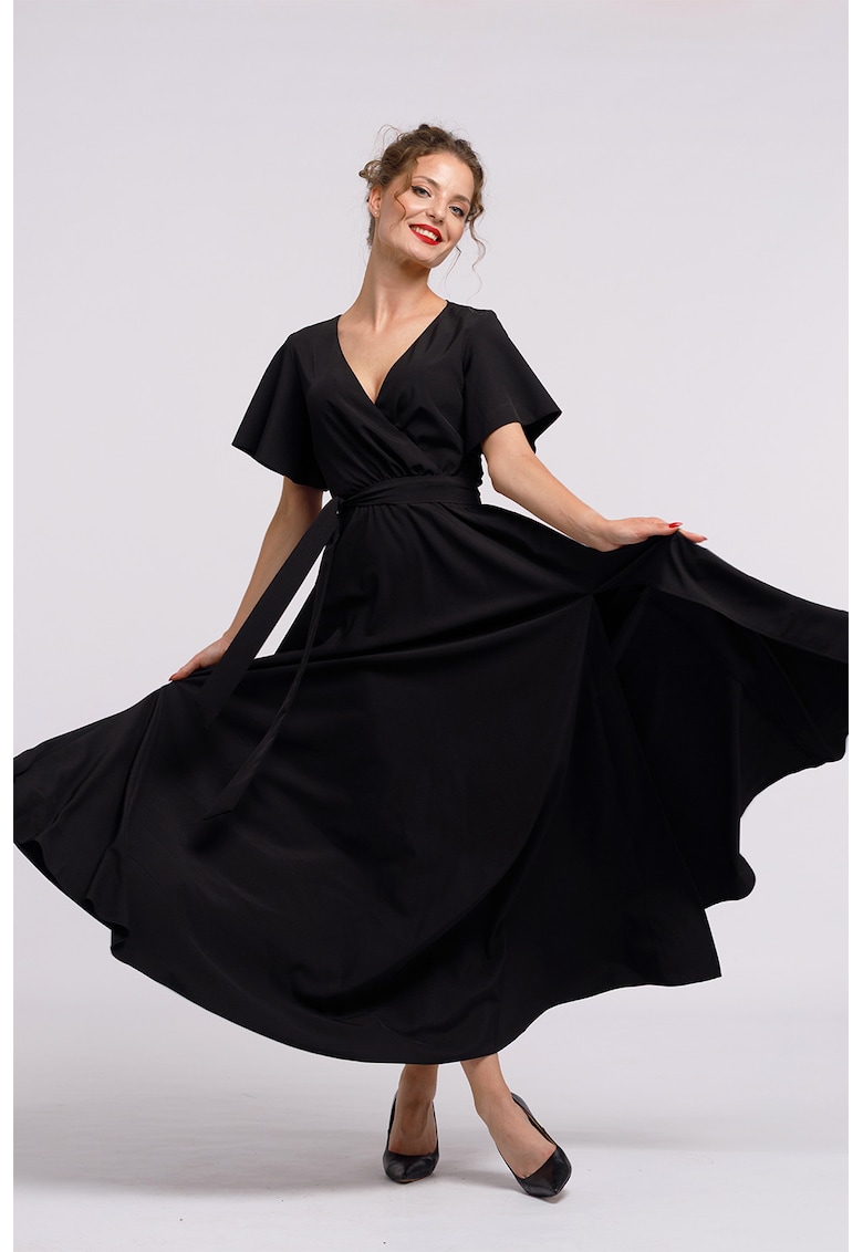 Rochie lunga evazata cu slit lateral la terminatie