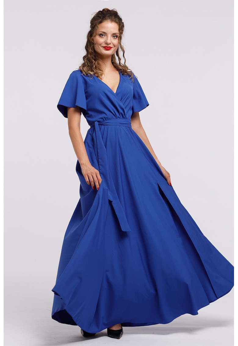 Rochie lunga evazata cu slit lateral la terminatie