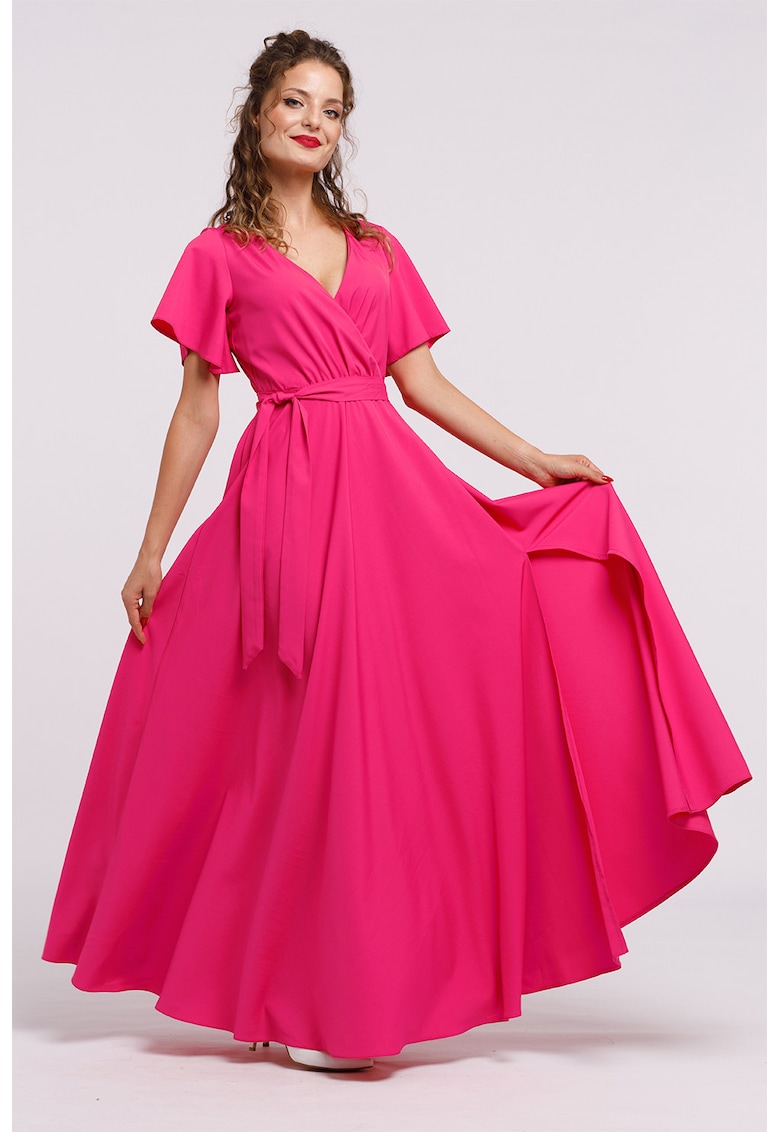 Rochie lunga evazata cu slit lateral la terminatie