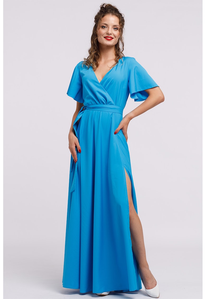 Rochie lunga evazata cu slit lateral la terminatie