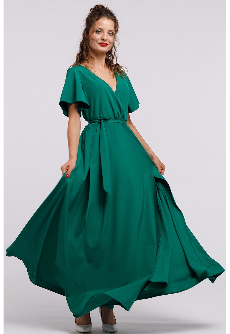 Rochie lunga evazata cu slit lateral la terminatie