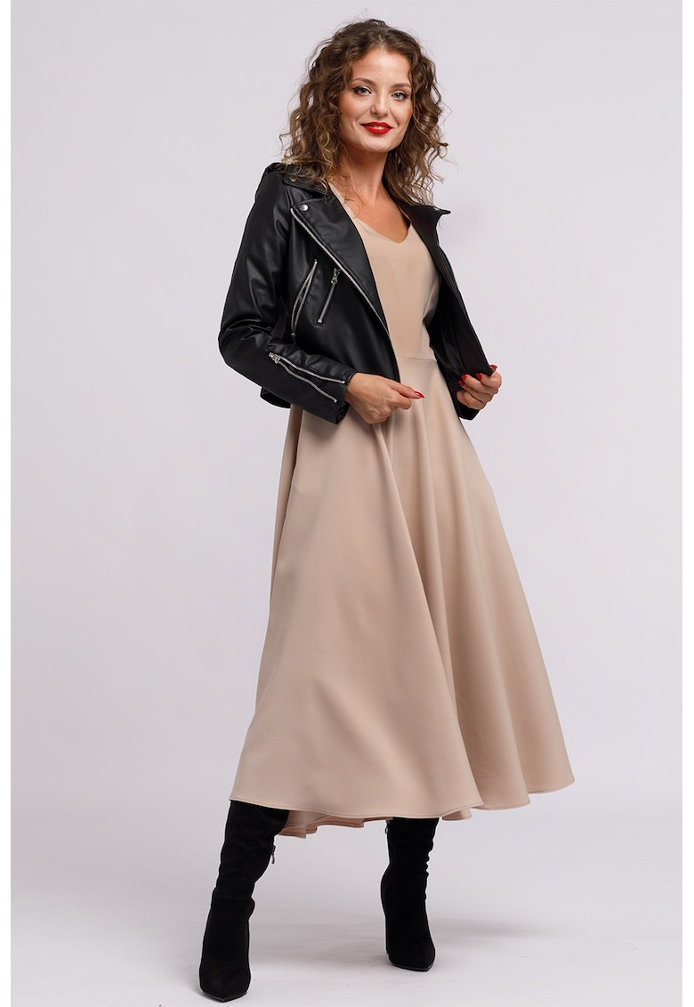 Rochie cu croiala in A si maneci bufante