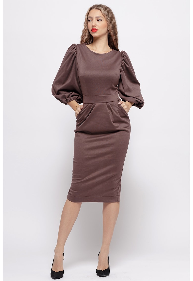 Rochie cu croiala creion si maneci bufante Rochie cu croiala creion si maneci bufante