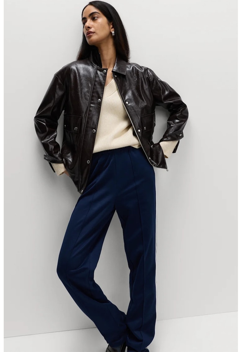 Jacheta-camasa de piele ecologica cu fermoar