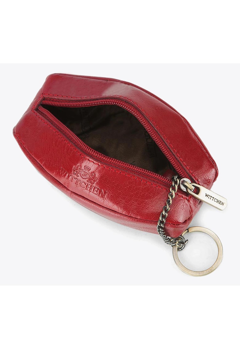 Wittchen Husa pentru chei piele naturala - 2 buzunare - rosu - 13x6x3cm