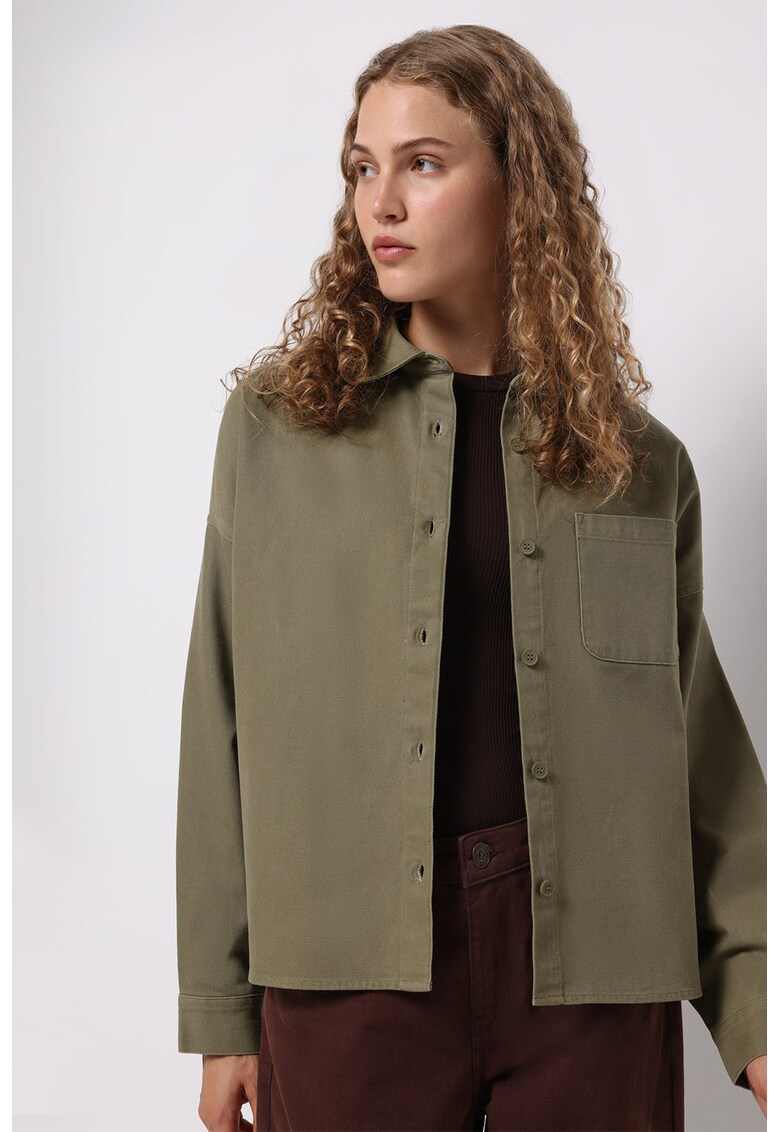 Camasa cu model si nasturi - Kaki