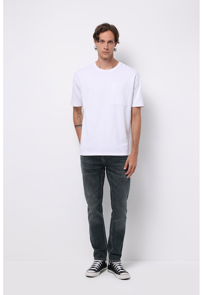 Blugi slim fit cu talie medie - Albastru inchis