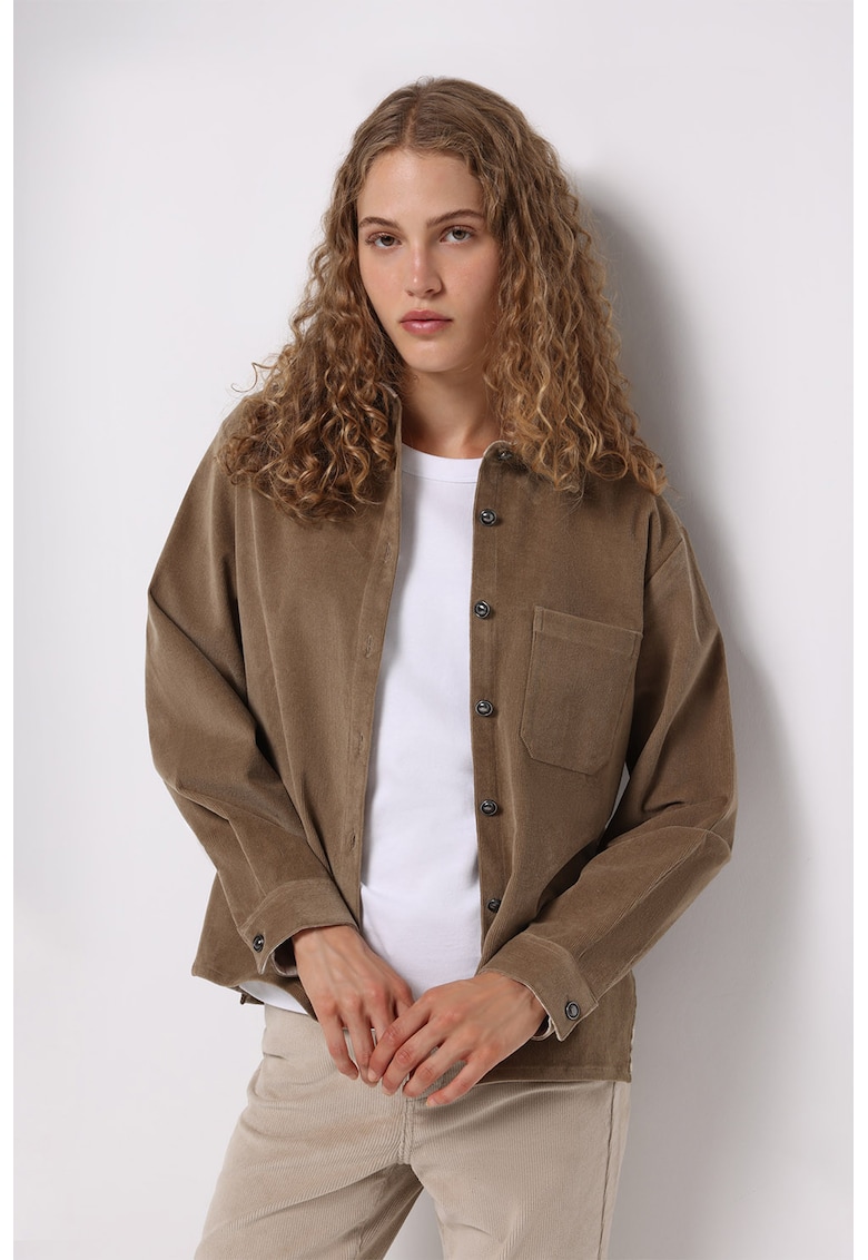 Camasa din amestec de bumbac cu nasturi