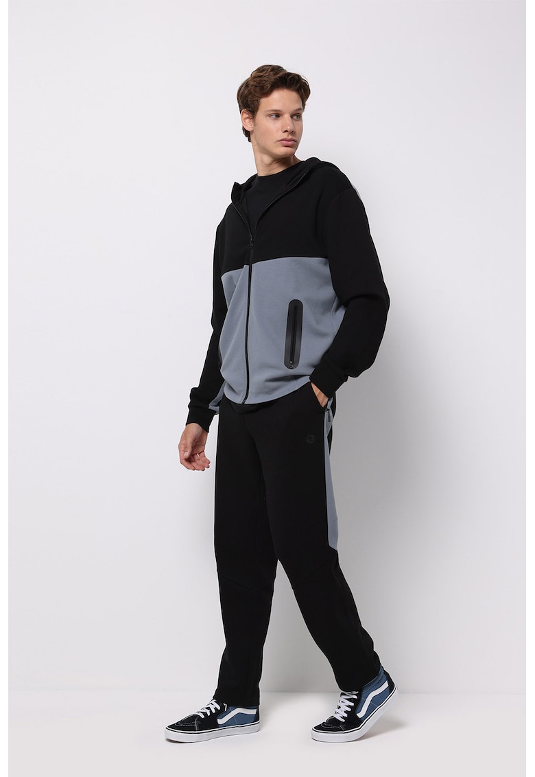 Pantaloni de trening cu banda laterala contrastanta