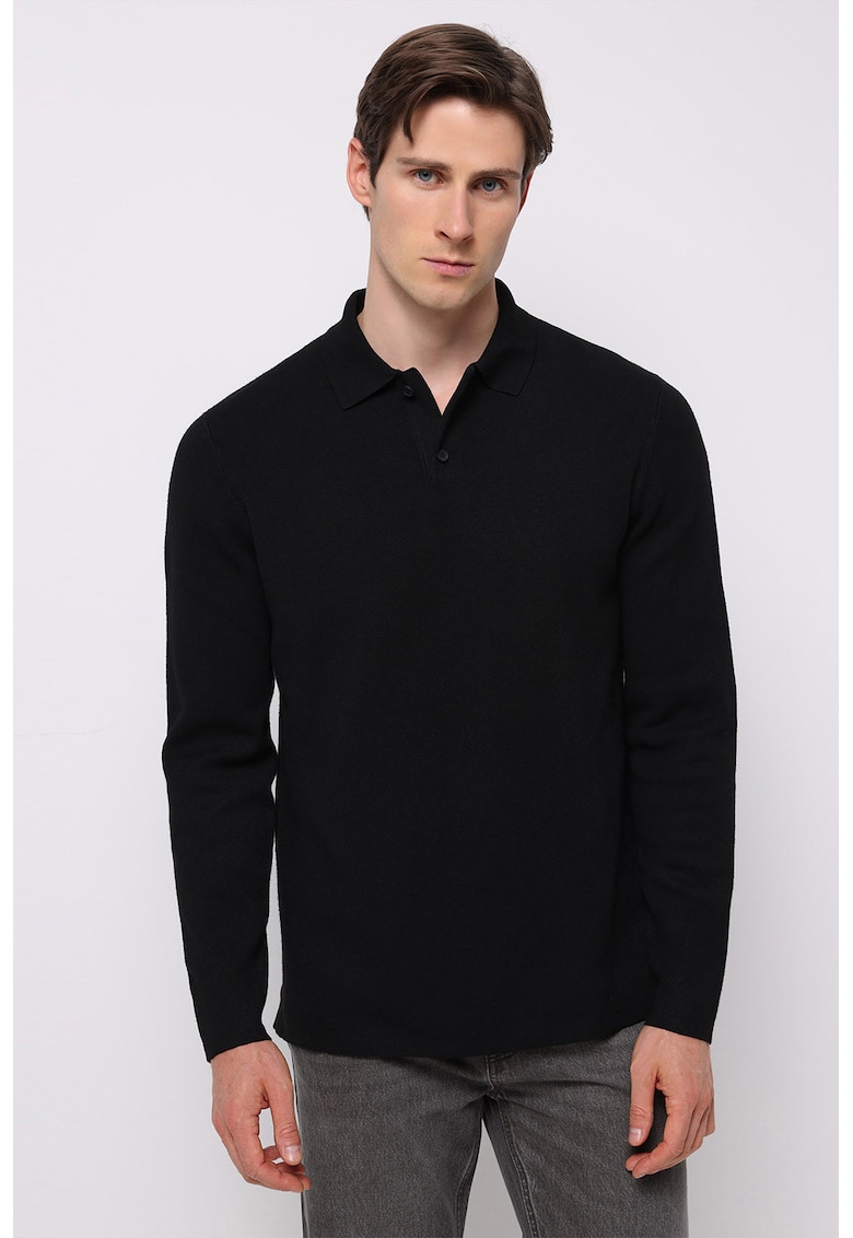 Bluza polo cu model uni