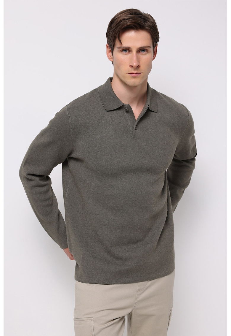 Bluza polo cu model uni