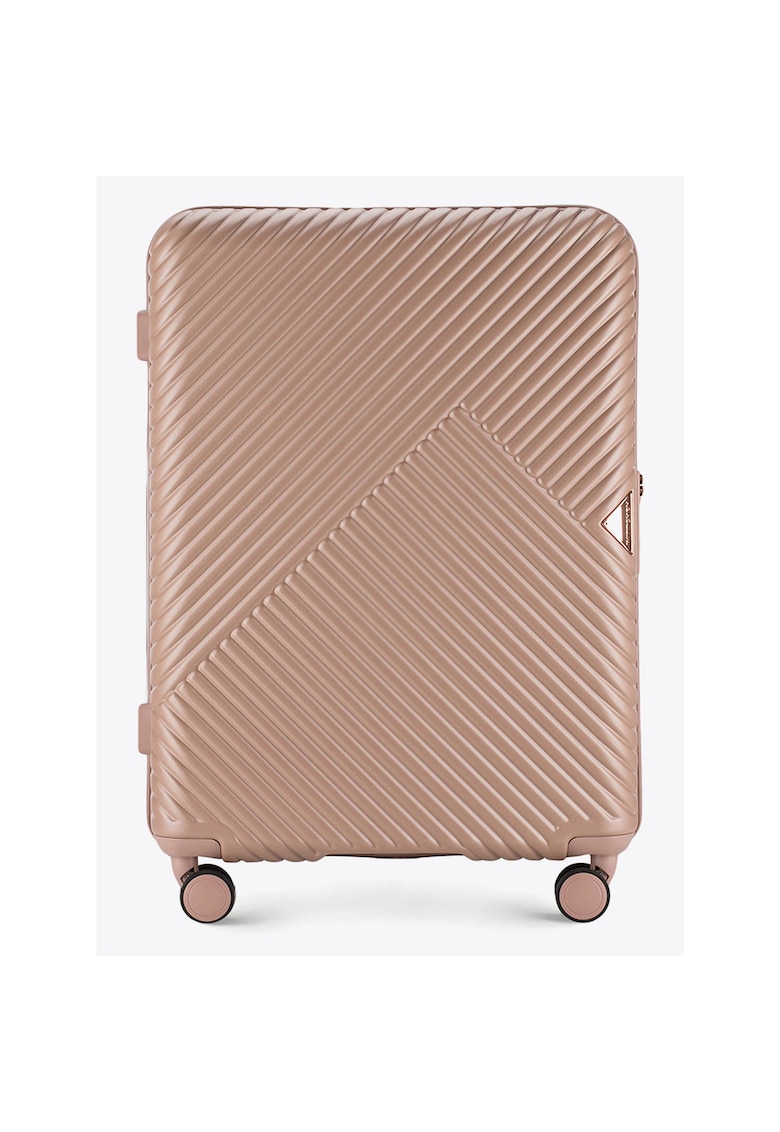 Set trolere polikarbonat roz - 3 dimensiuni - cu 4 roti - sistem TSA