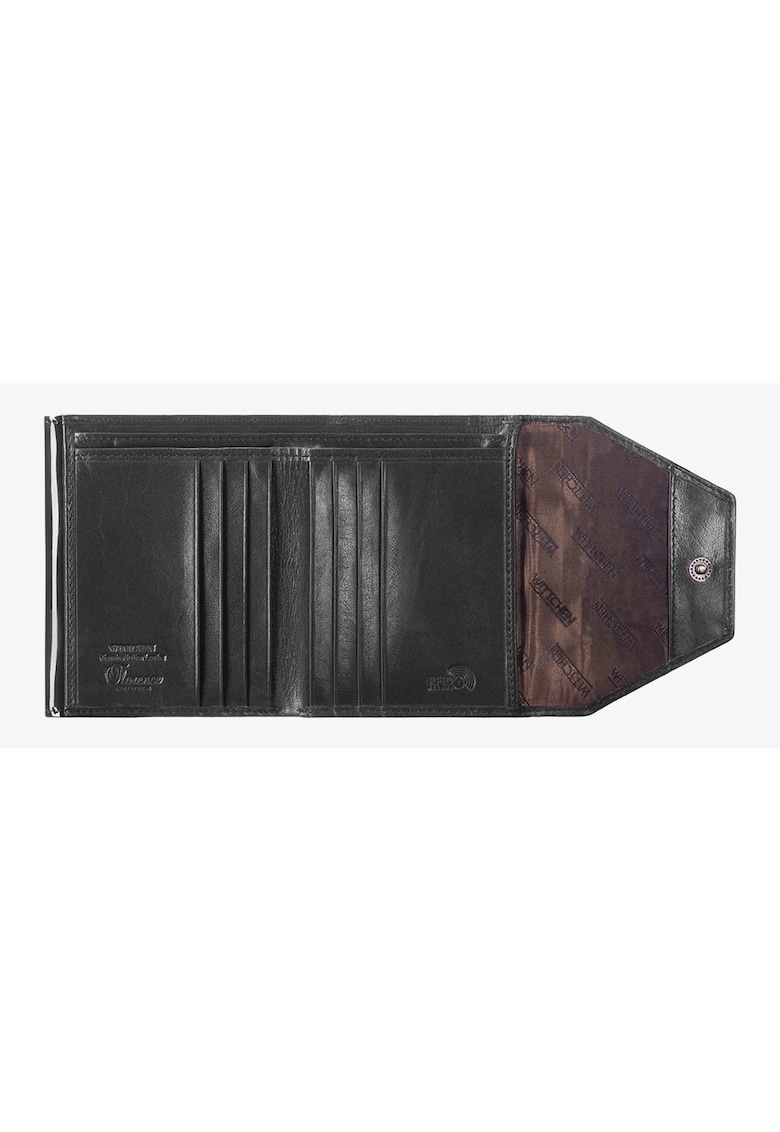 Wittchen Portofel dama piele lacuita - 2 compartimente pentru bancnote - 6 locuri pentru carduri - negru - 9 -5x12cm