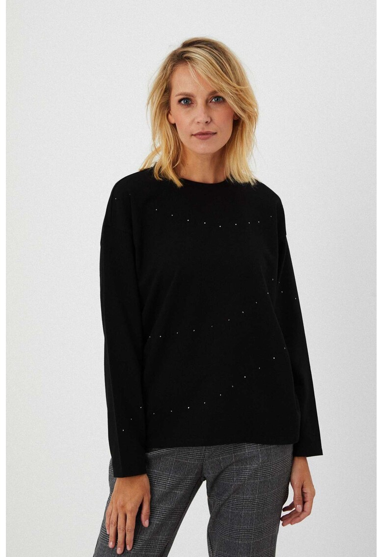 Hanorac negru - cu cristale - 86764 - Negru