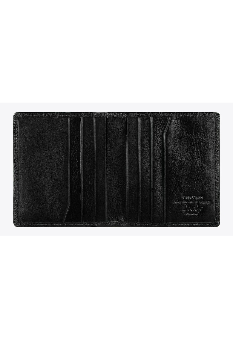 Etui pentru carduri - colectia Italy - 3 compartimente - 9 locuri pentru carduri - negru - 9x10cm