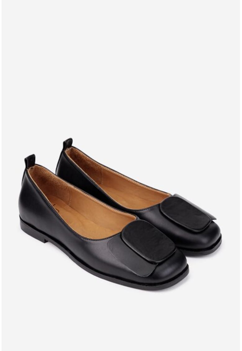 Pantofi dama eleganți din piele neagră - Negru