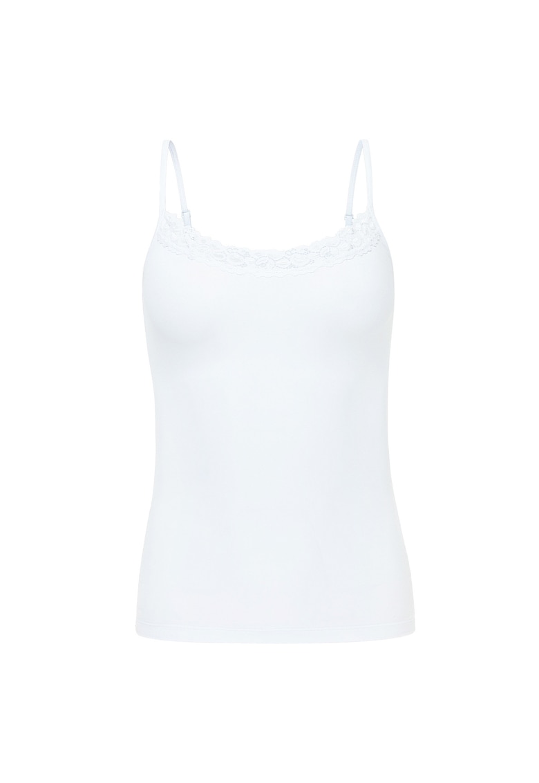 Jockey Top slim fit cu captuseala din dantela - Alb