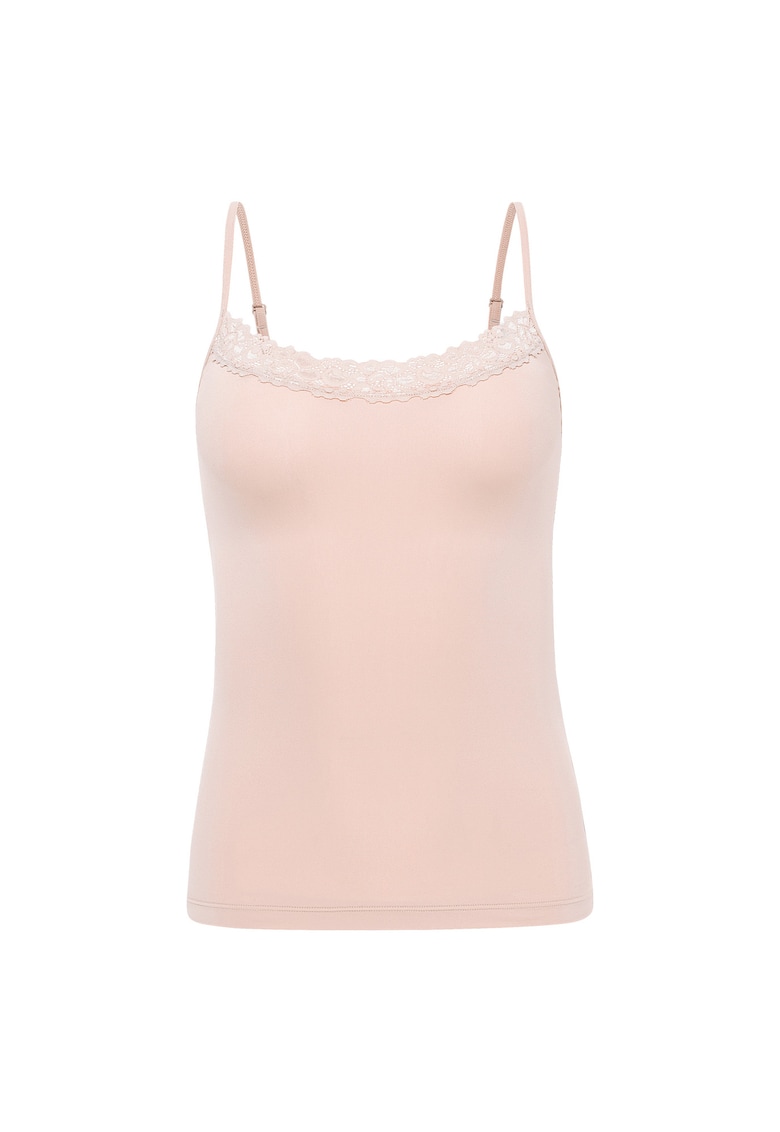 Jockey Top slim fit cu captuseala din dantela - Bej