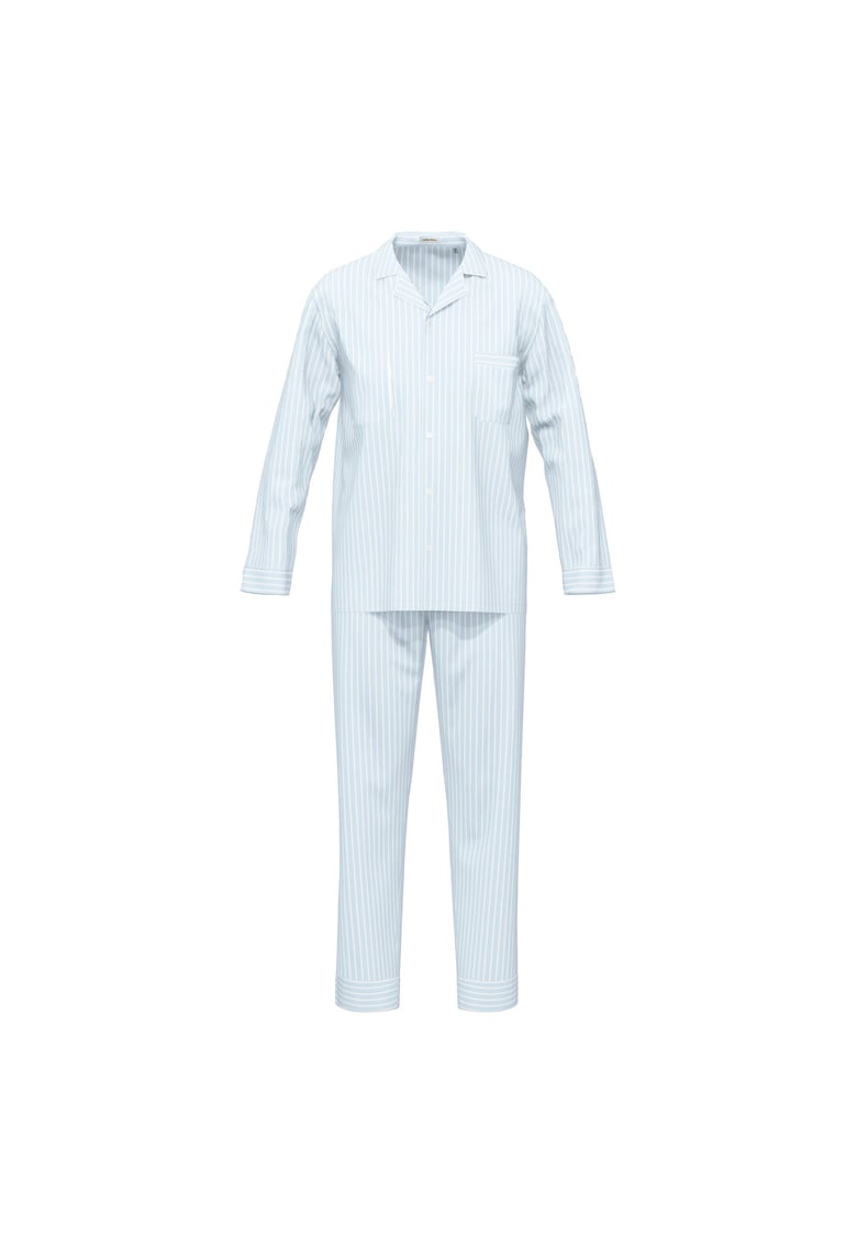 Pijama de bumbac cu dungi - Albastru